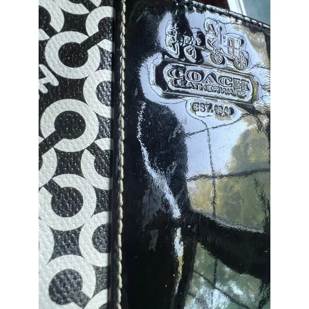 COACH Black & White Wristlet